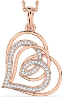 Diamond Rose Gold Heart Necklace