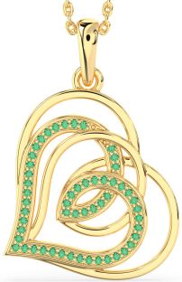 Emerald Gold Heart Necklace