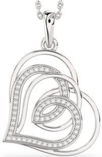 Diamond Silver Heart Necklace