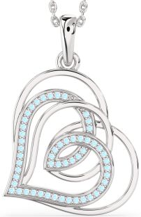 Moonstone Silver Heart Necklace