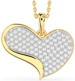 Large Diamond Gold Heart Necklace