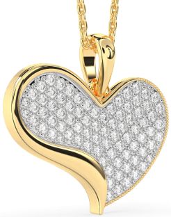 Large Diamond Gold Heart Necklace