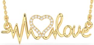 Large Diamond Gold Heart Necklace