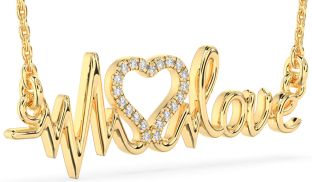 Large Diamond Gold Heart Necklace