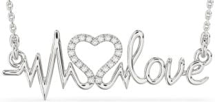 Large Diamond Platinum Heart Necklace