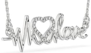 Large Diamond Platinum Heart Necklace