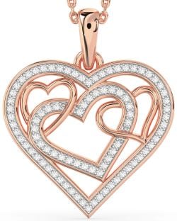 Diamond Rose Gold Heart Necklace