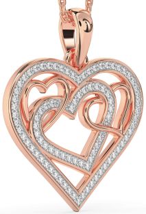 Diamond Rose Gold Heart Necklace