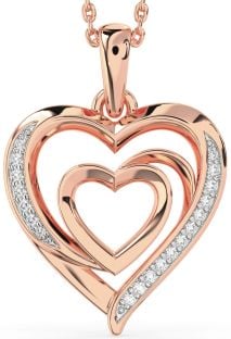 Diamond Rose Gold Heart Necklace