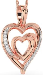 Diamond Rose Gold Heart Necklace