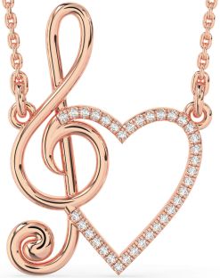 Diamond Rose Gold Heart Necklace