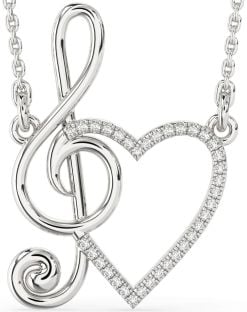 Diamond Platinum Heart Necklace