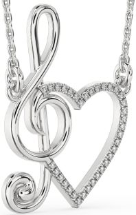 Diamond Platinum Heart Necklace