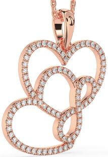 Diamond Rose Gold Heart Infinity Necklace