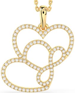 Diamond Gold Heart Infinity Necklace