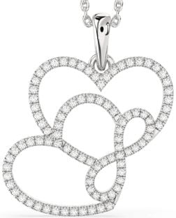 Diamond White Gold Heart Infinity Necklace