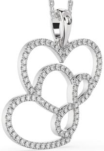 Diamond White Gold Heart Infinity Necklace