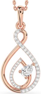 Diamond Rose Gold Infinity Teardrop Necklace
