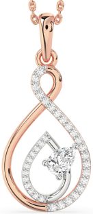 Diamond Platinum & Rose Gold Infinity Teardrop Necklace