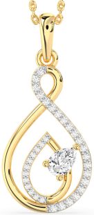 Diamond Gold Infinity Teardrop Necklace