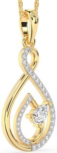 Diamond Gold Infinity Teardrop Necklace