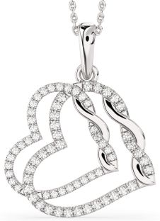 Large Diamond White Gold Heart Necklace