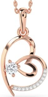 Diamond Rose Gold Heart Necklace
