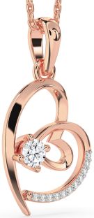 Diamond Rose Gold Heart Necklace