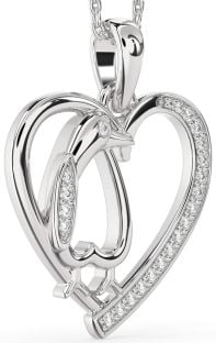 Diamond White Gold Heart Penguin Necklace