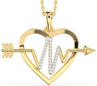 Large Diamond Gold Heart Necklace