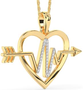 Large Diamond Gold Heart Necklace