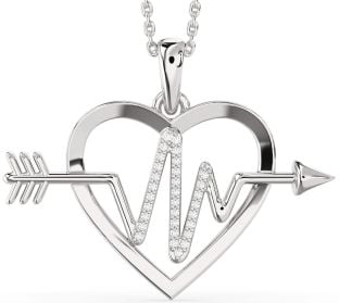 Large Diamond Platinum Heart Necklace
