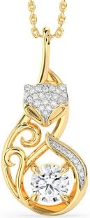 Large Diamond Gold Cat Necklace