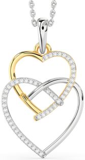 Diamond Platinum & Yellow Gold Heart Necklace