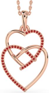 Ruby Rose Gold Silver Heart Necklace
