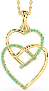 Emerald Gold Heart Necklace