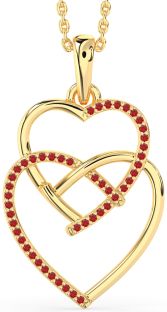 Ruby Gold Heart Necklace