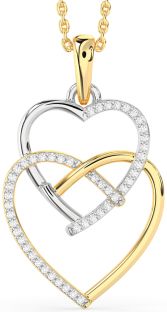 Diamond Platinum & Yellow Gold Heart Necklace