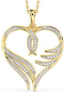 Large Diamond Gold Heart Necklace