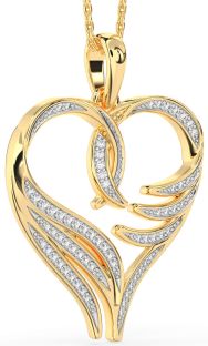 Large Diamond Gold Heart Necklace