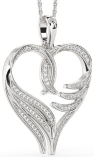 Large Diamond Platinum Heart Necklace
