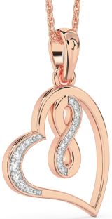 Diamond Rose Gold Heart Infinity Necklace