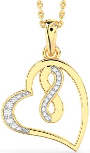 Diamond Gold Heart Infinity Necklace