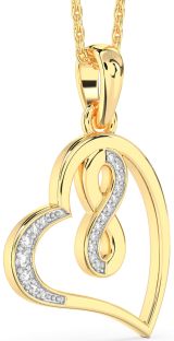 Diamond Gold Heart Infinity Necklace