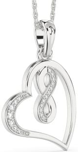 Diamond White Gold Heart Infinity Necklace