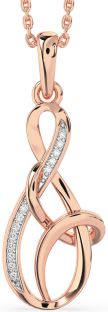 Diamond Rose Gold Silver Infinity Necklace