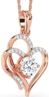 Diamond Rose Gold Heart Necklace