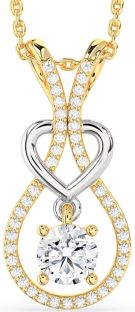 Diamond White Yellow Gold Heart Necklace