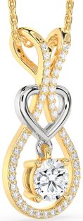 Diamond White Yellow Gold Heart Necklace