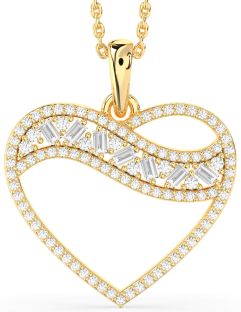 Large Diamond Gold Heart Necklace